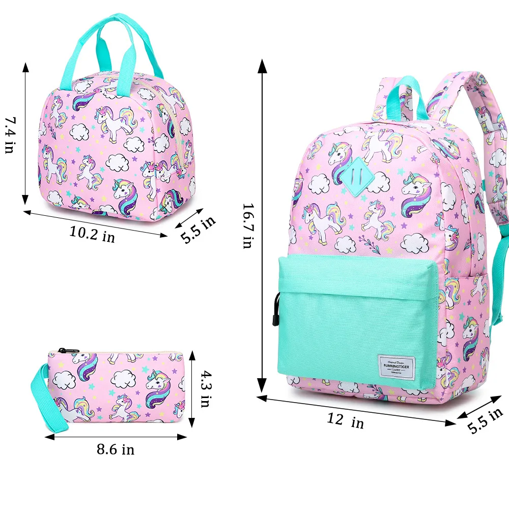 Sac à Dos d'École à Motif de Nairobi Orn pour Fille et Adolescente, avec Porte-Crayon, pour Déjeuner, pour Enfant