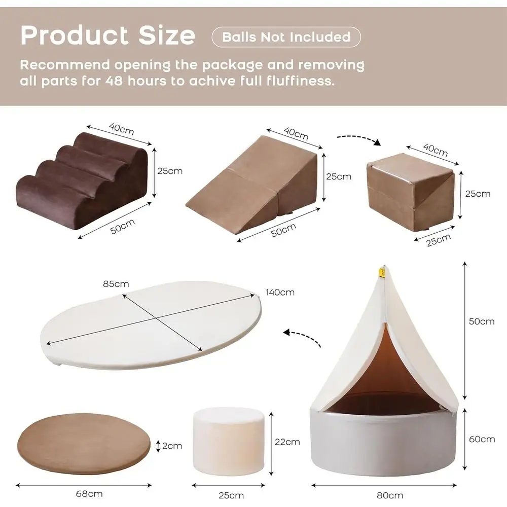 Super Large Toddler Ball Pit with Climbing Toys, 4-in-1 Foam Blocks Playset, Indoor Soft Play Gym for Crawling, Climbing & Imagi