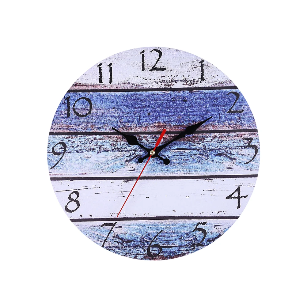 

Retro Wooden Round Pastoral Clock Silent Decorative Round Hanging Clock For Bedroom Living Room Office Home Decor