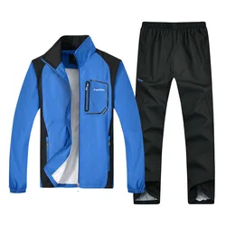 Chándal de 2 piezas para hombre, conjunto de chaqueta y pantalones de chándal, ropa deportiva de manga larga para correr, talla grande 5XL