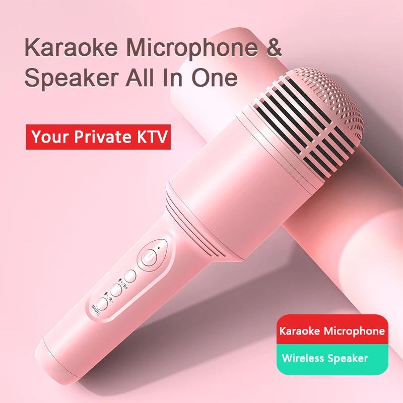 Wireless Speakerphone Conference Portable Handheld Karaoke Microphone Magical Voice Mic With Speaker