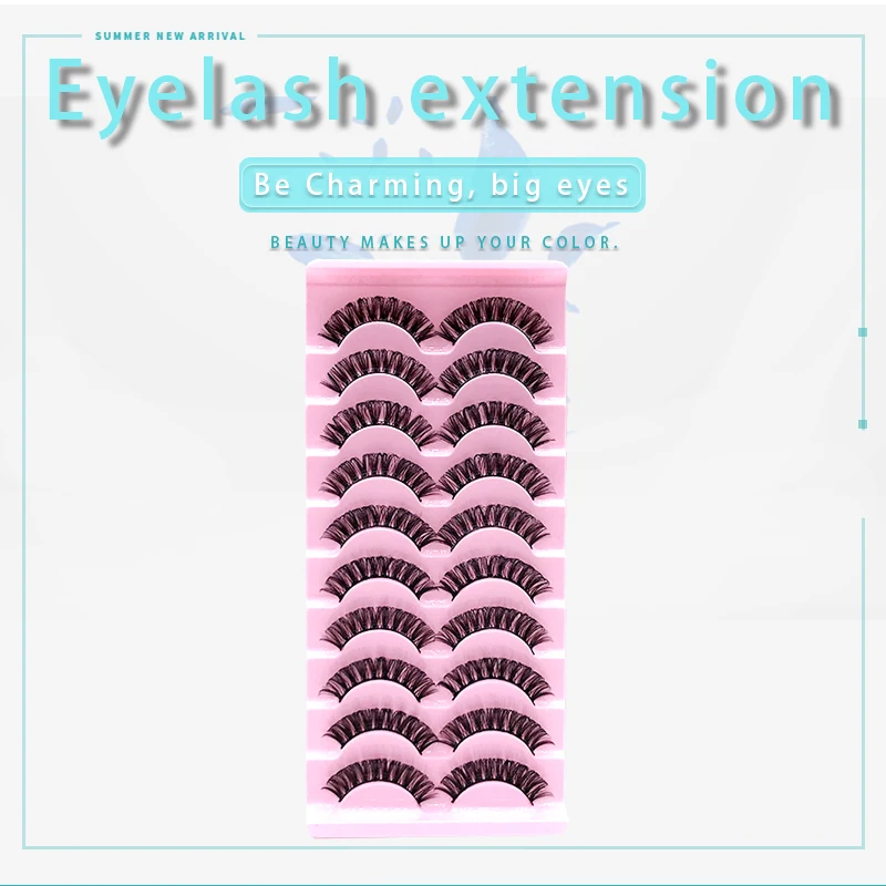 ใหม่8คู่ Handmade 3d Mink Lashes สั้นขนตาปลอมข้าม Messy หนาแน่นขนตาธรรมชาติ Stage แต่งหน้าขนตาปลอม