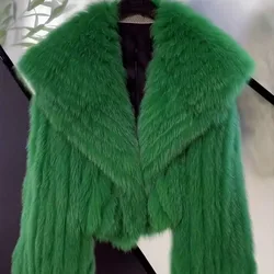 Manteau en fausse fourrure de renard pour femme, pardessus court, veste à capuche de haute qualité, vêtements d'extérieur chauds, hiver, nouveau, 2023