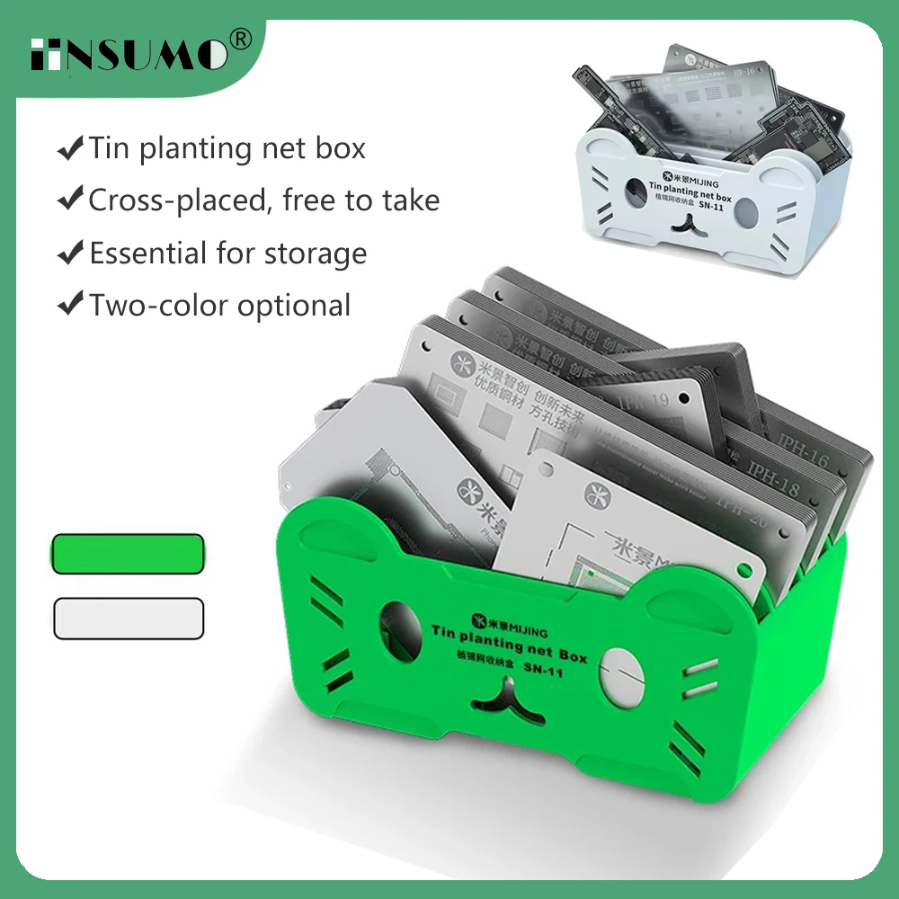 MIJING SN-11 BGA Reballing Stencil Storage Box for Macbook  Motherboard PCB Chip Tin Planting Steel Mesh Access Storange Tool