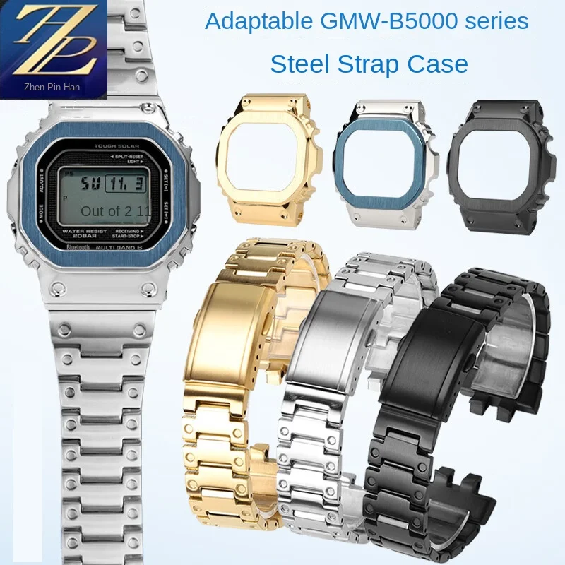 GMWB5000 mod kit case watchband for Casio G-SHOCK series 40th anniversary GMW-B5000 metal strap bracelet stainless steel case