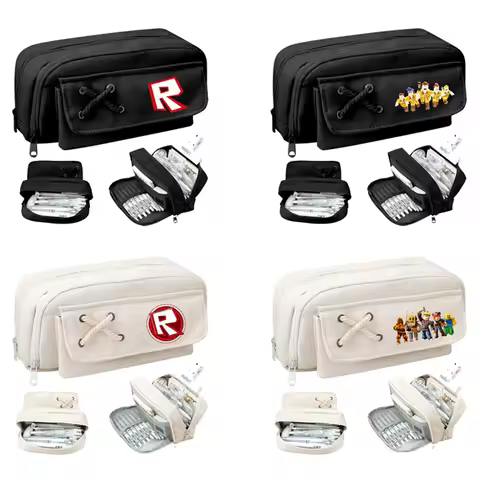 ROBLOX Game Peripheral Canvas Pencil Case Large Capacity Stationery Box for Primary Secondary School Students Learn Stationery