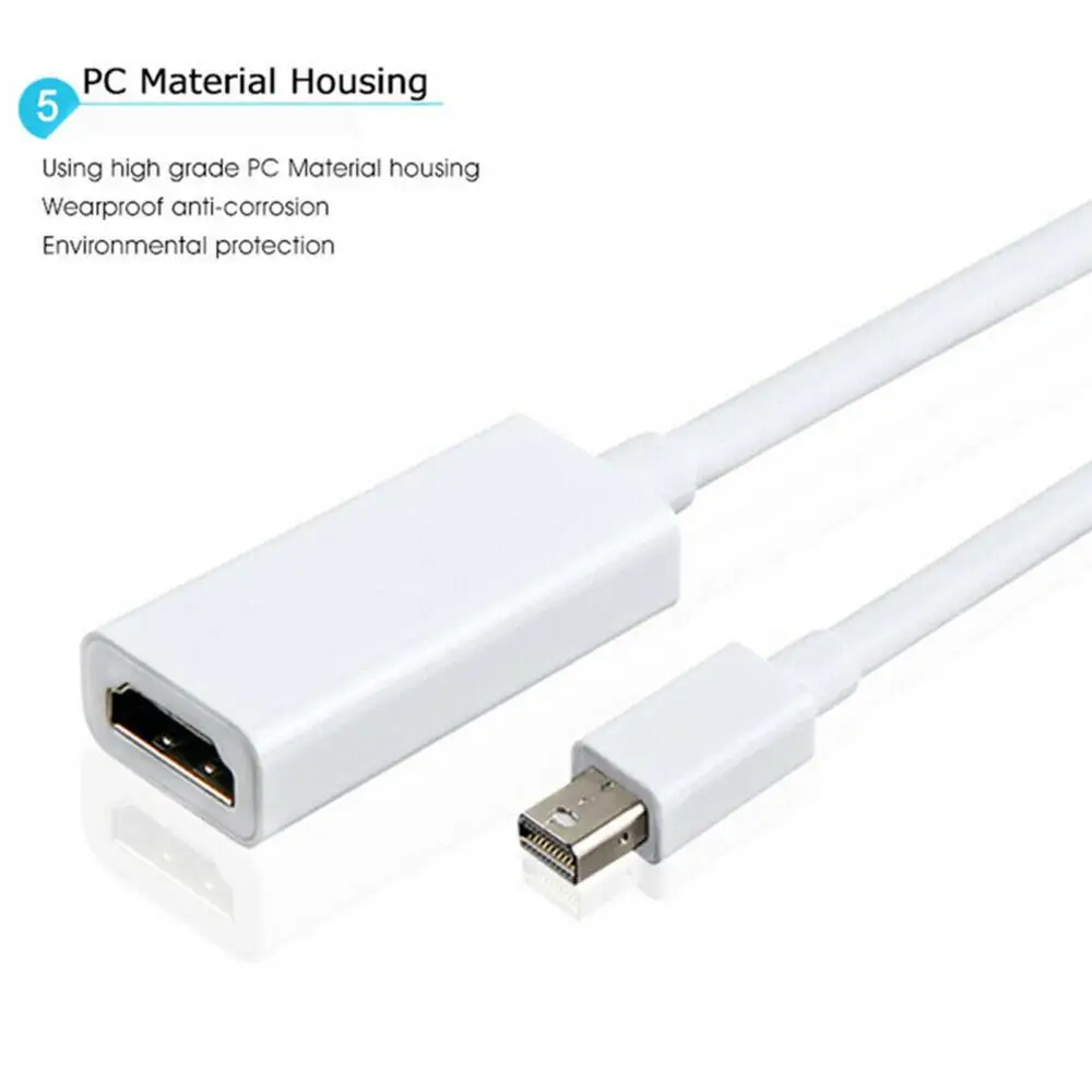 Thunder Bolt Mini DisplayPort DP to compatible Cable Adapter for iMac Pro Air