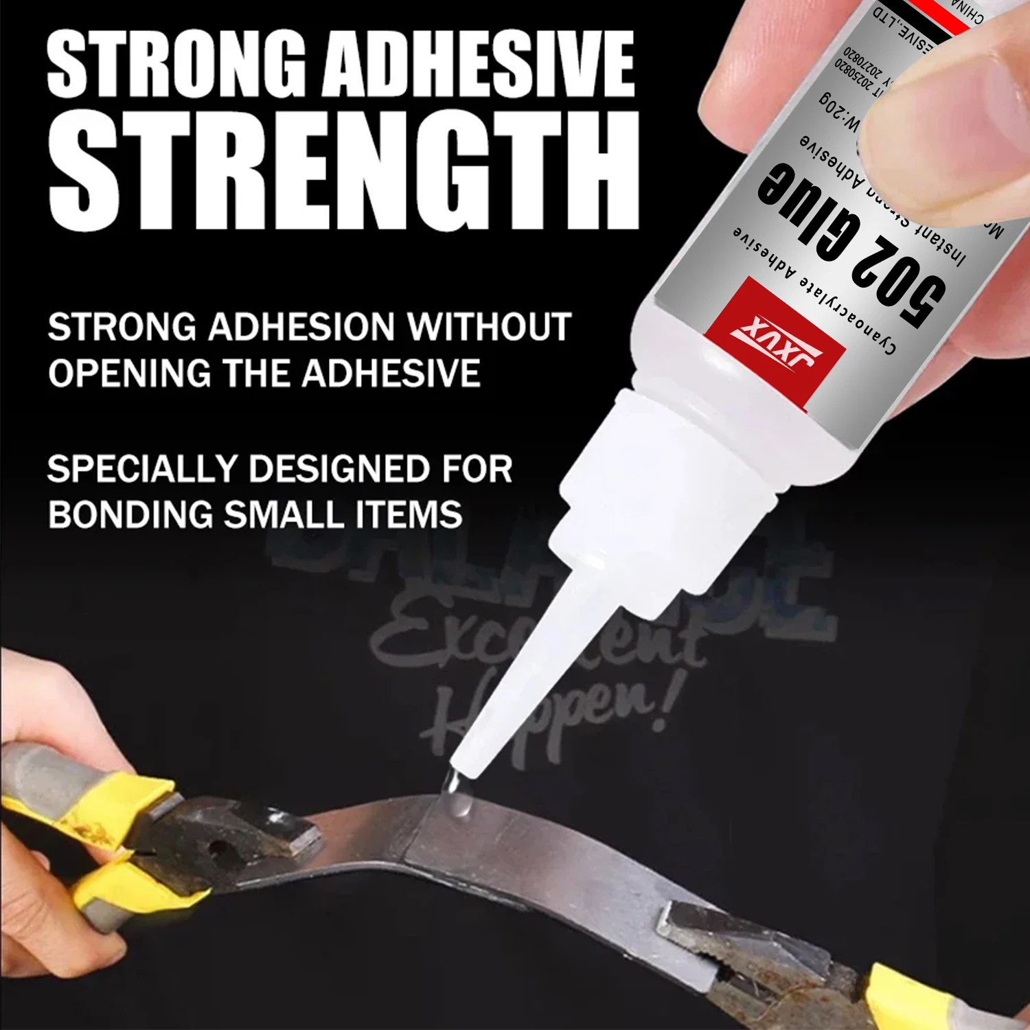 JXVX 1-5 قطع 502 غراء فوري سريع الجفاف Cyanoacrylate لاصق جلد مطاط خشب معدني سائل أداة قوية، جل قرطاسية 502 غراء فوري قوي، مع موزع دقيق. #4