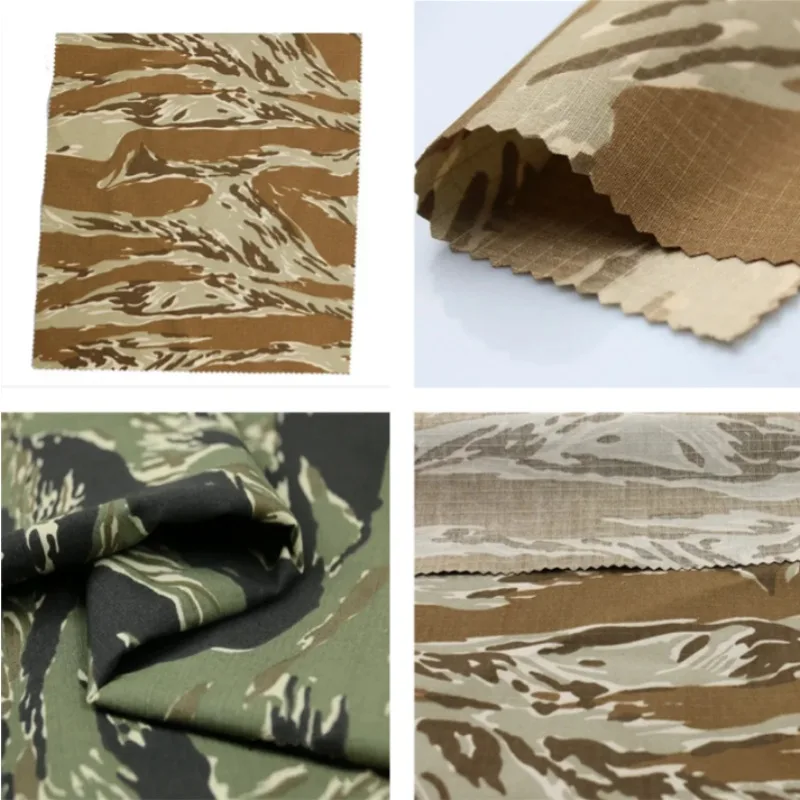 

Yellow Strip Desert Camouflage Fabrics Green Polyester Cotton Telas Sewing TMC Tactical Gear Hunting Accessories Sports DIY