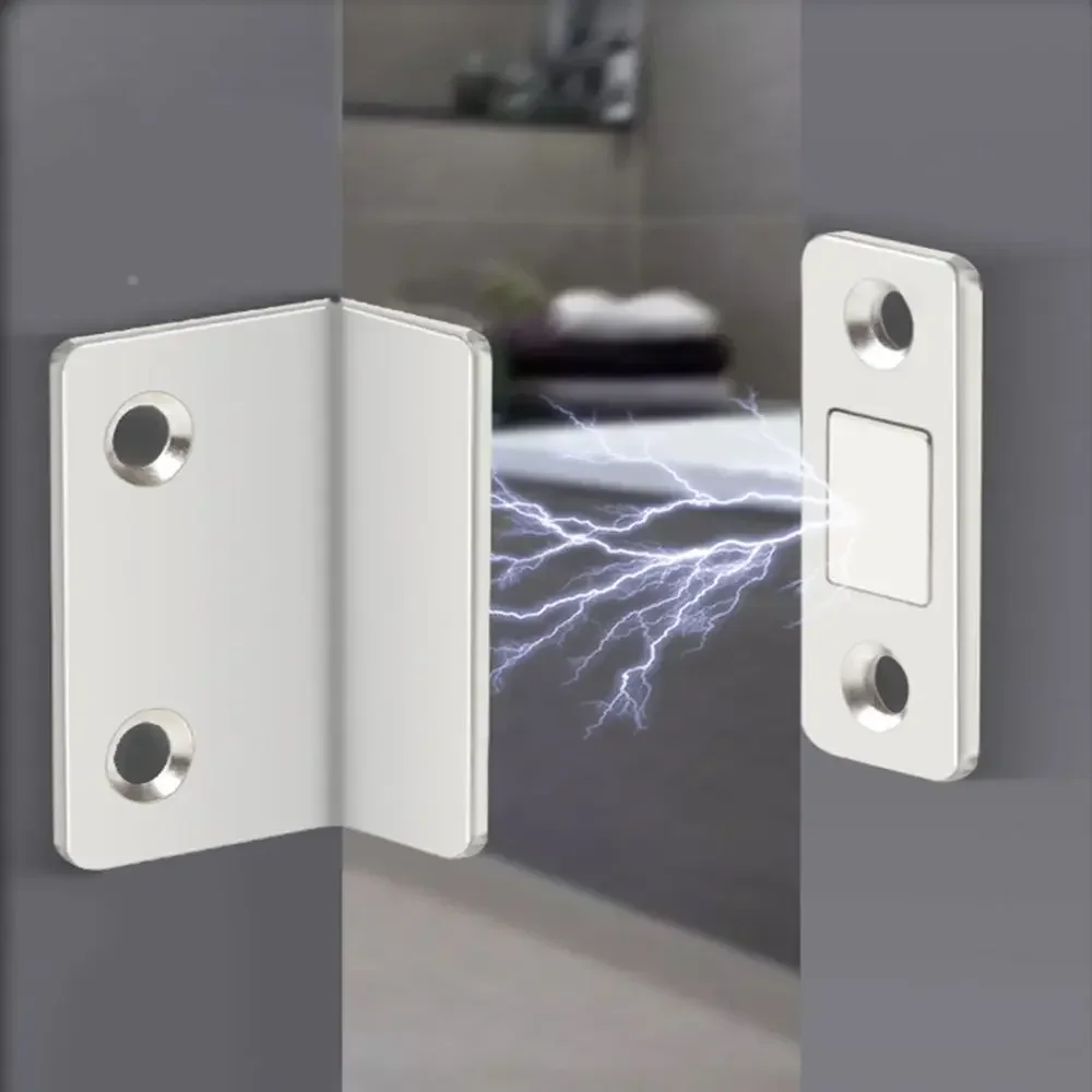 L-Type Strong Magnetic Door Closer Cabinet Catches Latch Magnet Wardrobes Door Stopper Ultra Thin Closures Furniture Fittings