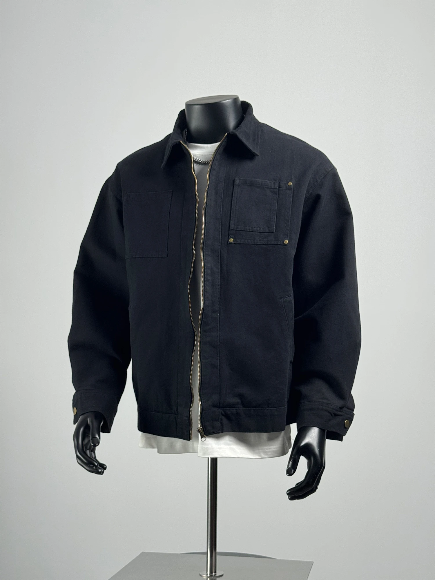 

Retro Japanese Sle Pure Cotton Workwear Jaet Men's Simple Collar Versatile Casual Outerwear Multiple kets Trendy Brand...