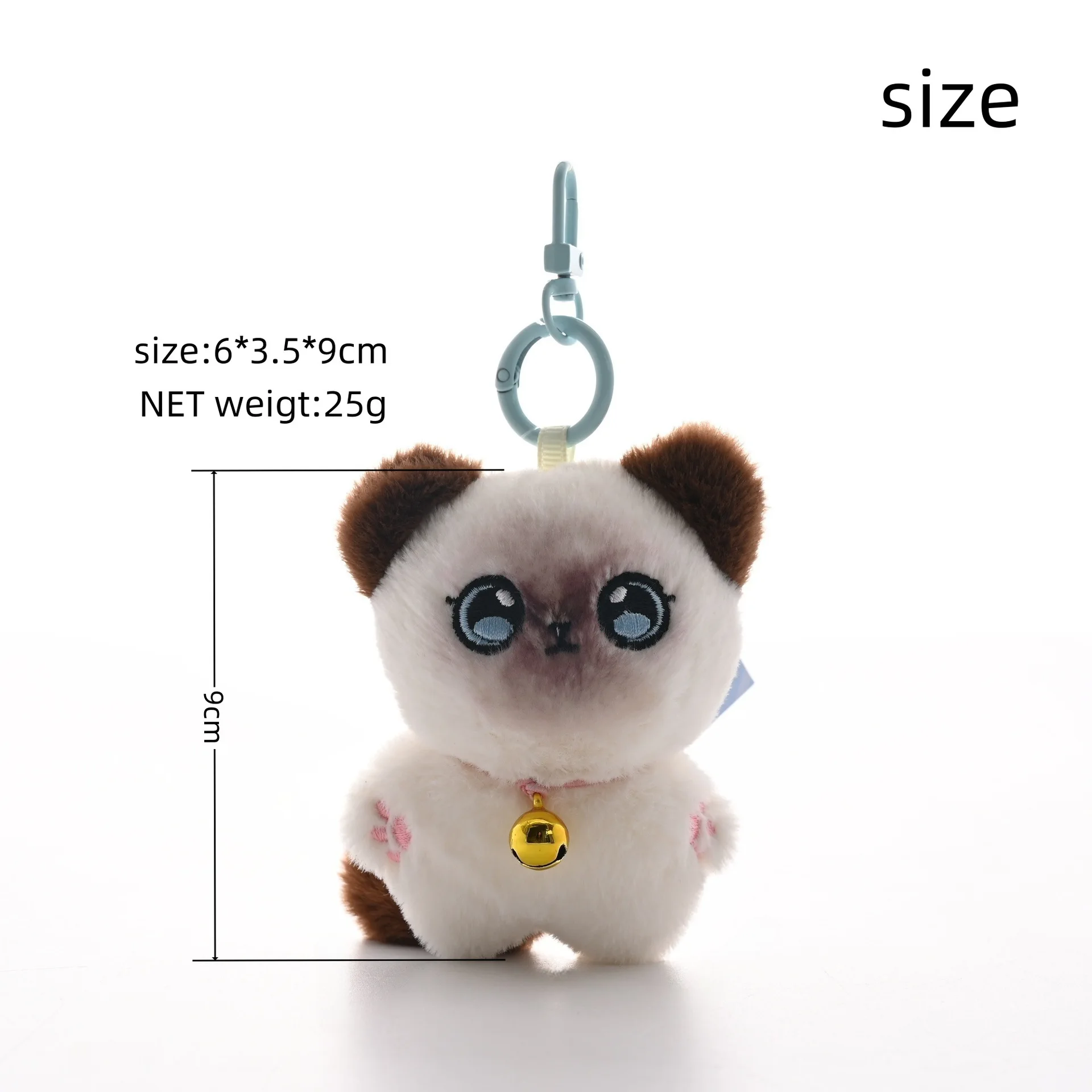 LLavero de felpa de familia de gatos, colgante de gato con calibre de nariz pequeño, mochila, colgante de muñeca