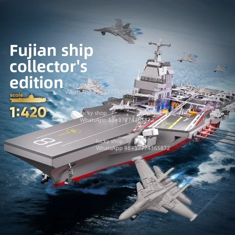 

Fujian Ship Aircraft Carrier Model Military Simulation Puzzle Collector's Edition Boys Gift Portable Gift Color Box