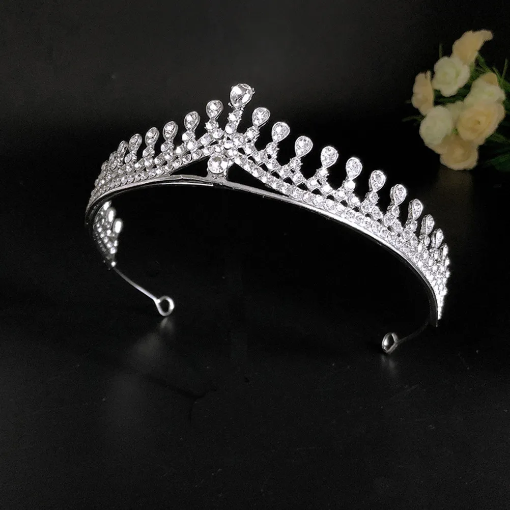 Crown Headdress for Bride – Rhinestone Bridal Tiara Wedding Hair Ornament, Elegant Crystal Wedding Crown