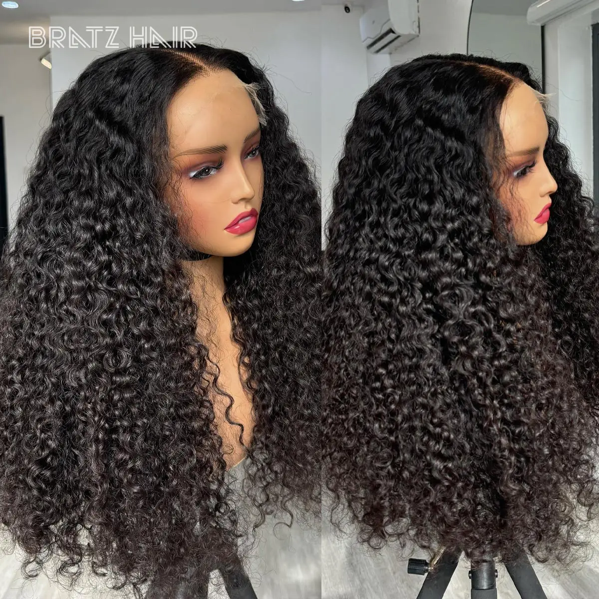 

300 Density HD Lace Wig 13x4 HD Lace Water Deep Wave Human Hair Lace Frontal Wig Preplucked Deep Curly 4x4 Closure Wig for Woman