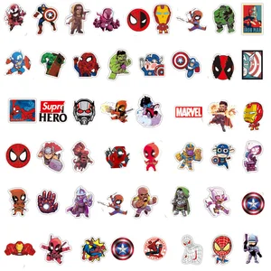 10/30/50/100 buah Stiker Disney Marvel The Avengers Stiker Pahlawan Super Skateboard Laptop Sepeda Motor Stiker Tahan Air Mainan Anak-anak 10 legenda marvel penjualan terbaik thanos - №