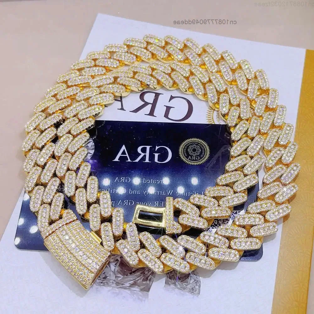 

Gra Certificated Diamond Pure Sterling Silver 925 Chains for Men Vvs Moissanite Cuban Link Chain