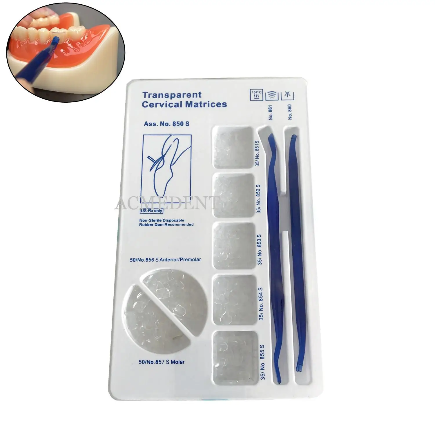 

1Box Dental Transparent Cervical Matrices Filling Materials Gingival Retractor Matrix