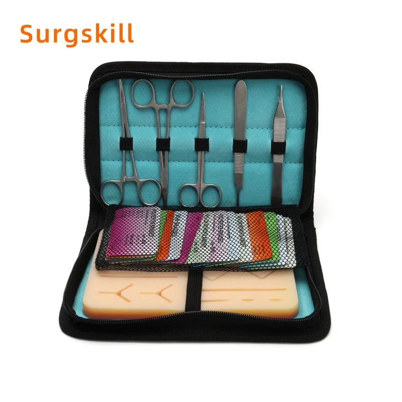 Surgical Suture Practice Kit For Medical Training, Suturing Pad With Tool Set