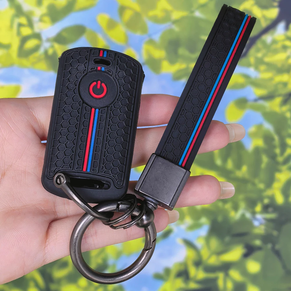 Scooter Styling Honeycomb Key Cover Case With Keychain For YAMAHA XMax 125 250 300 400 Tricity NMAX 125 Tmax Tech Max