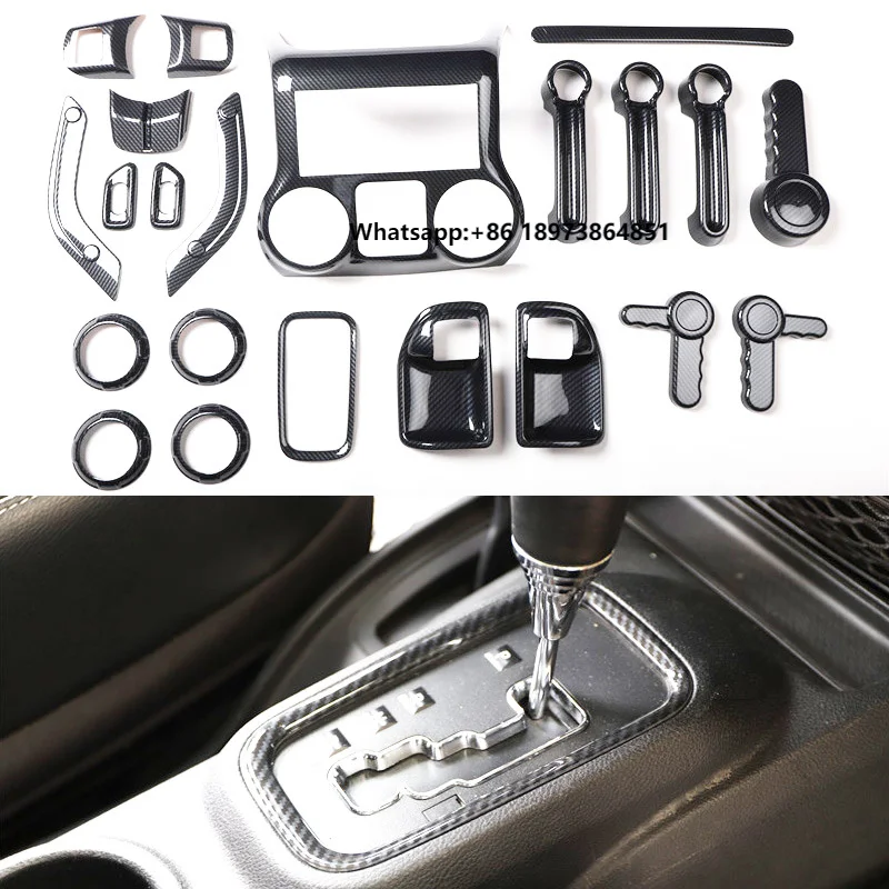 

Carbon Fiber Car Interior Accessories for jeep wrangler 2011-2017 Jk Gear Panel Window Lifter Switch Kit Dashboard