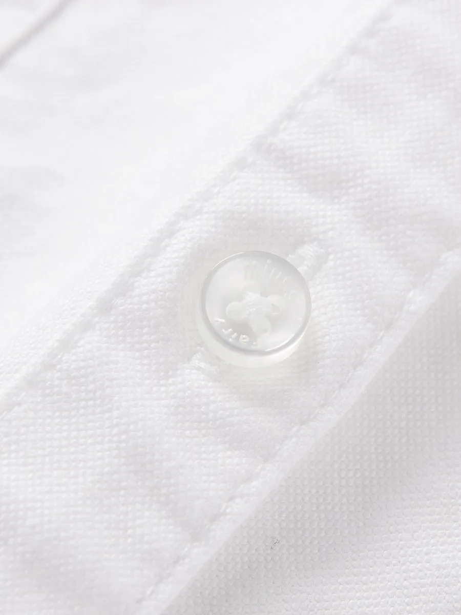 Camicia bianca di media lunghezza da donna in puro cotone Oxford sciolto alla moda e versatile sottile di buona qualità