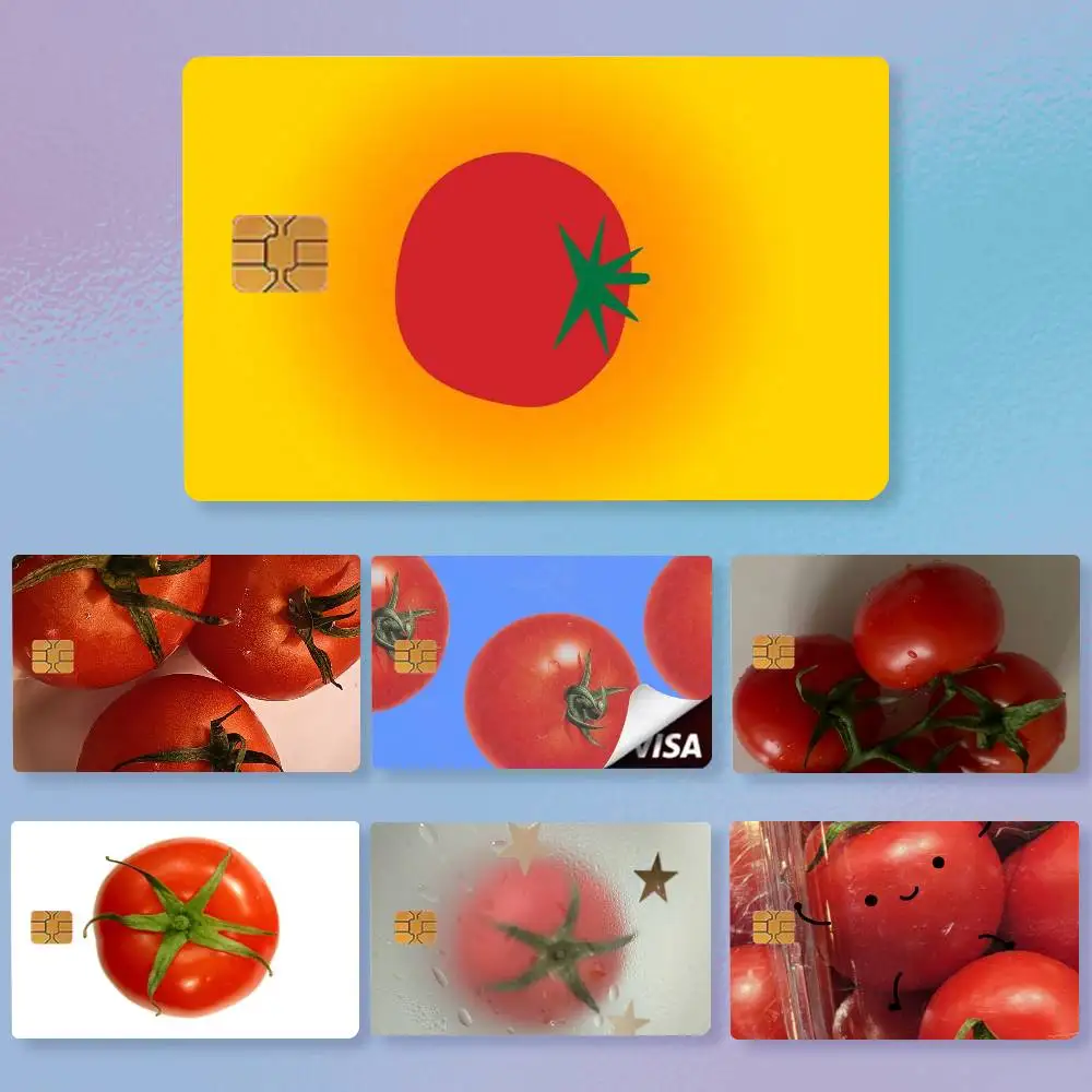 Tomato Fruit Clear Korean Cute ins  Credit Card HD Stickers Premium matte film effectively prevents fingerprints and daily .