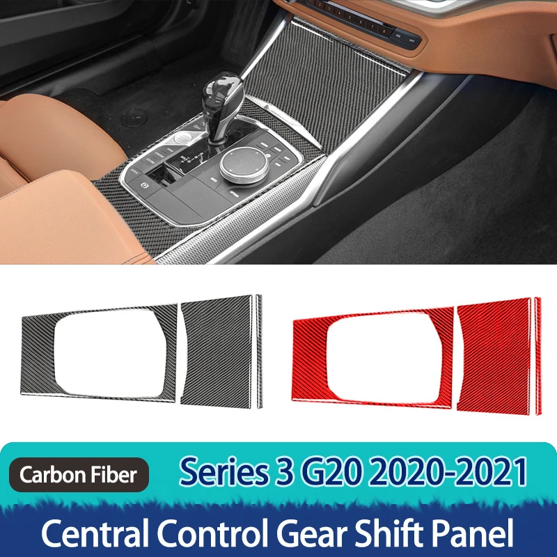 

Real Carbon Fiber Car Central Control Gear Panel Decorative Sticker for BMW 3 Series G20 2020 2021 G28 Interior Modification