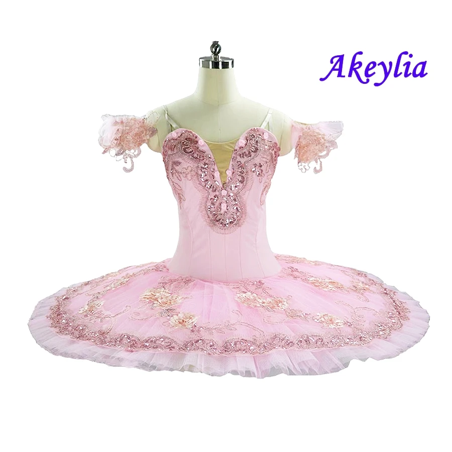 Pink Fairy Professional Ballet Tutu With Flowers Ballet Professional Tutu Adults Ballet Dress sleeping beauty ballet costumes