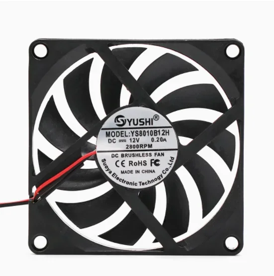 Ultra thin dual ball 80mm 12V 24V silent PWM intelligent temperature control CPU chassis cooling fan 80x80x10mm