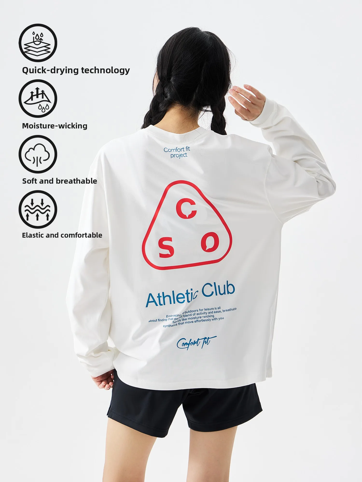 

Футболка ENHM Qui Dry Long Sve, дышащая, уличная, осенне-зимняя, модная, с брендовым принтом, мягкая, удобная, антибактериальная