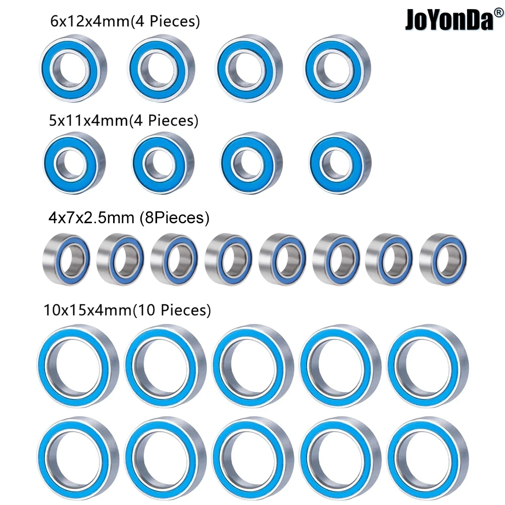 26pcs Blue Ball Bearings Kit for RC 1/10 Tekno EB410 & ET410 & EB410.2 & ET410.2