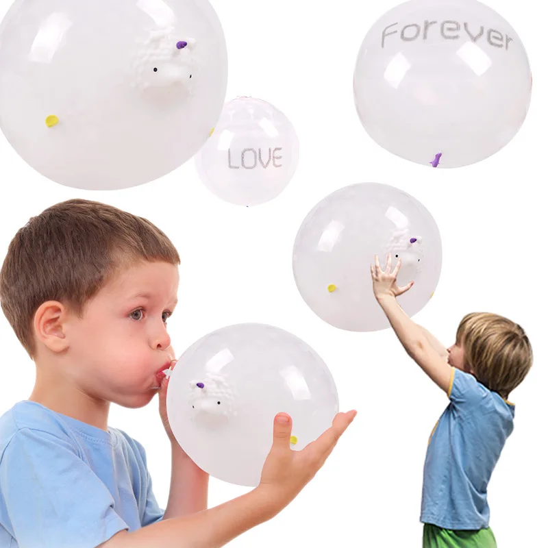 Bola inflable de animales para aliviar el estrés para niños, juguete de bola de Bobble de un cuerno de oveja, TPR soplable, 2 piezas, novedad