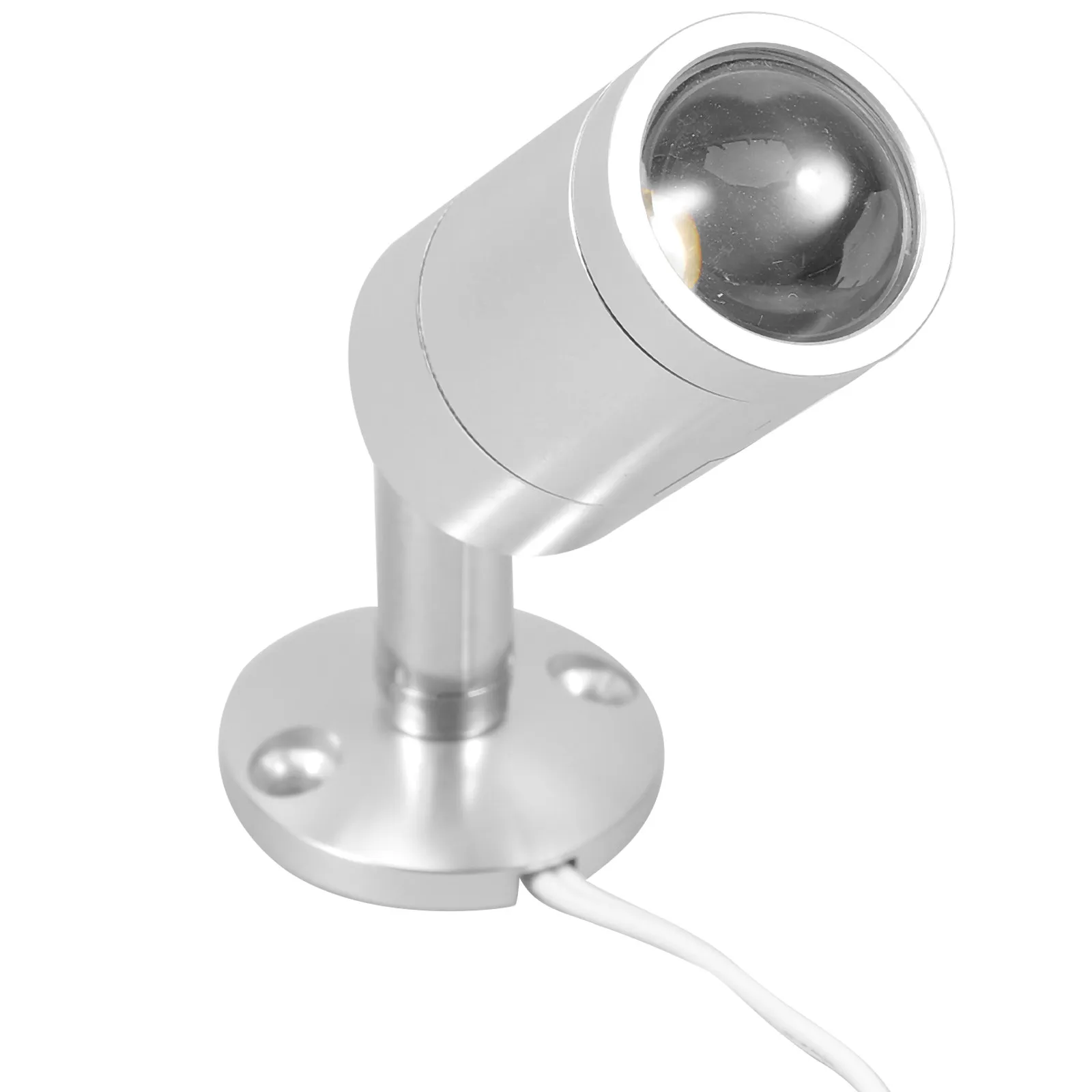 

1 шт. Светодиодный светильник для ювелирных изделий, серебристый, из нержавеющей стали, для витрин и демонстрационных шкафов, вращающийся на 360 градусов, высокая яркость, стеклянный.