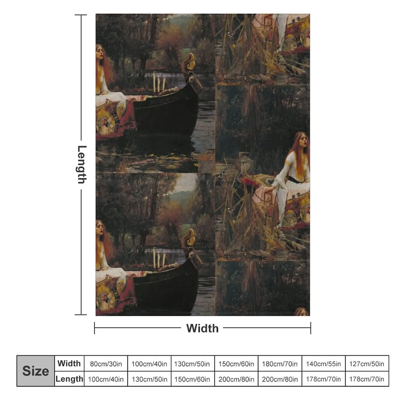 The Lady of Shalott (John W. Waterhouse) Throw Blanket Decorative Sofa Softest Beach Luxury Designer Blankets