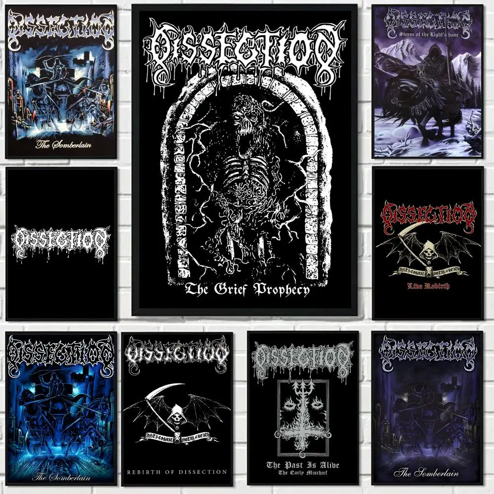 Death Dissections Black Heavy Metal Poster HD art sticky wall waterproof home living room bedroom bar aesthetic decoration