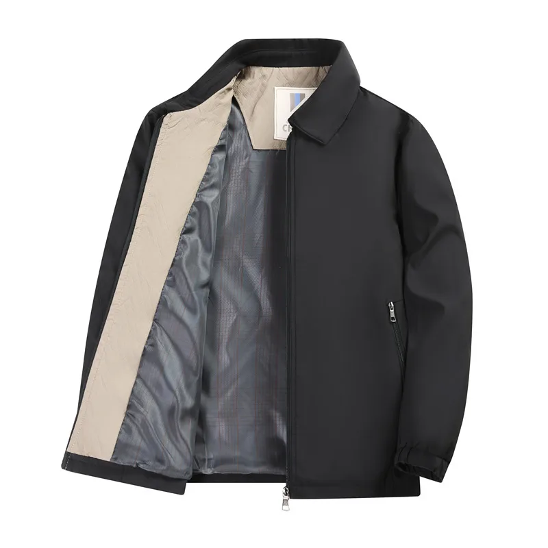 Luxury Man Jacket Lapel Zipper Real Pocket Refreshing Breathable Color Blocking Autumn New Coat Casual Versatile FashionMenswear