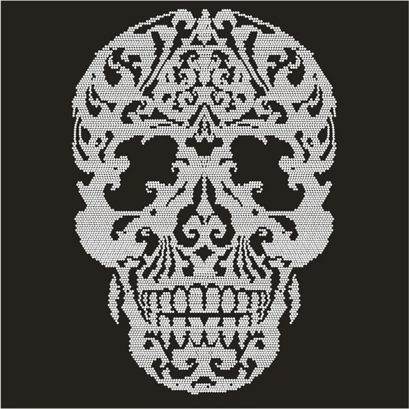 Skull Hotfix Strass Motif Custom Rhinestone Iron On Crystal Stickers Clothes Decoration Diy Strass Patches Craft Applique