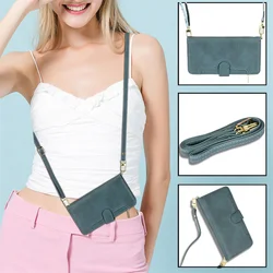 Wallet Crossbody Lanyard Phone Case for Iphone 15 14 12 11 13 Pro Max XR X 8 7 Plus SE 2020 15Promax Card Holder Protective Bags