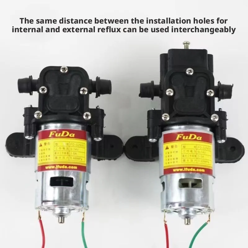 FUDA بخاخ كهربائي زراعي مضخة مياه عالية الضغط عالية الطاقة 12 فولت مضخة محرك الظهر لإعادة تدوير الضغط العالي