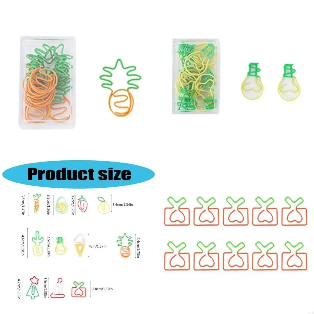 

Y5LB 10Pcs School Paper Bookmarks Holder File Clamp Decorative File Clip Stationary Clip Note Paper Clip Adorable Paper Clip