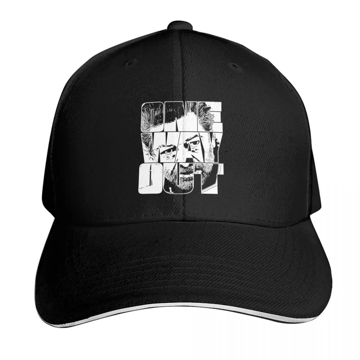 One Way Out: cita de la serie de televisión Kino Loy, interpretada por Andy Serkis. Versión con contorno blanco. Gorra de béisbol para hombre y mujer, ideal para uso casual, en verano y para actividades deportivas, protege del sol.