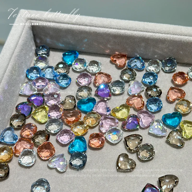 5 ชิ้นเล็บ rhinestones charms คริสตัลชี้ด้านล่างเพชรเครื่องประดับเล็บรักตกแต่งเล็บ