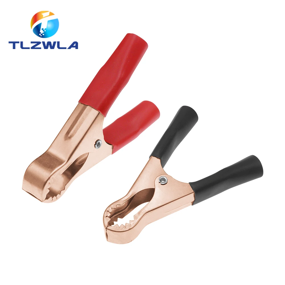 2 Stuks 50A Rood + Zwart 80mm Krokodil Auto Caravan Van Batterij Test Lead Clips Beste Promotie Alligator clips