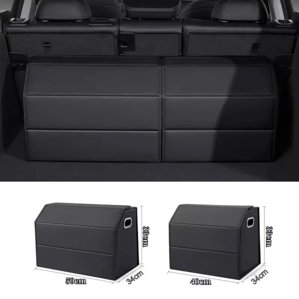 PU Leather Foldable Car Trunk Organizer Storage Box Large Capacity Emergency Stowing Tidying For Tesla Model 3 Model Y