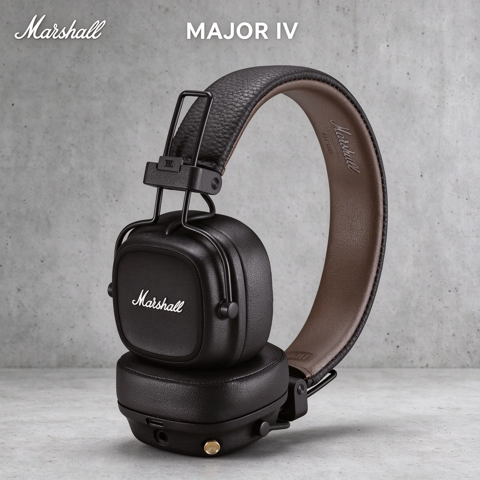 Marshall MAJOR IV Foldable On-Ear Headset, Wireless & 3.5mm AUX Dual Mode, Multi-point Connection, Rich Bass Stereo Headphones