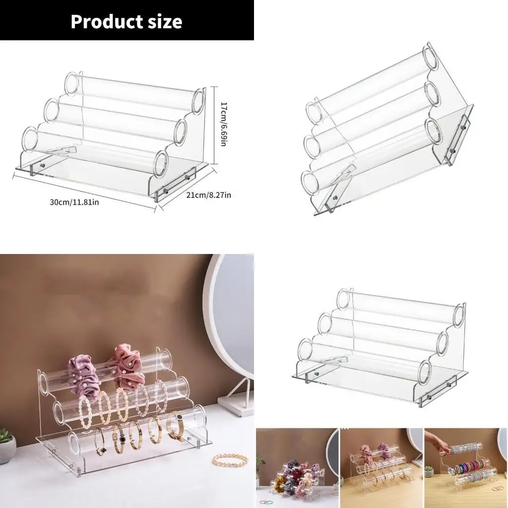 

Acrylic Watch Holder with Triple Tiers Household Bracelet Organization Stand