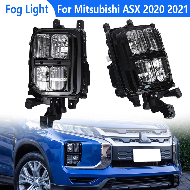 

Передний бампер дневного света DRL для Mitsubishi ASX 2020 2021, противотуманные фары, светодиодные дневные ходовые огни, противотуманные фары, фары