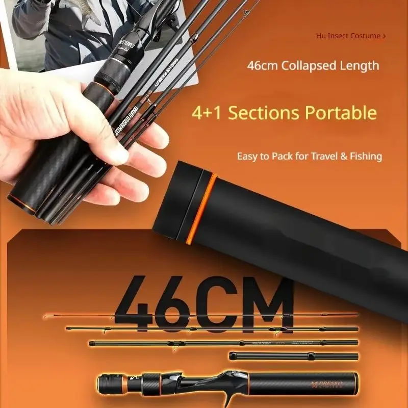 Hasida Limited Lure Rod 4+1 Sections 46cm Portable Travel Spinning Casting Long Cast Versatile Micro Fishing For Trout