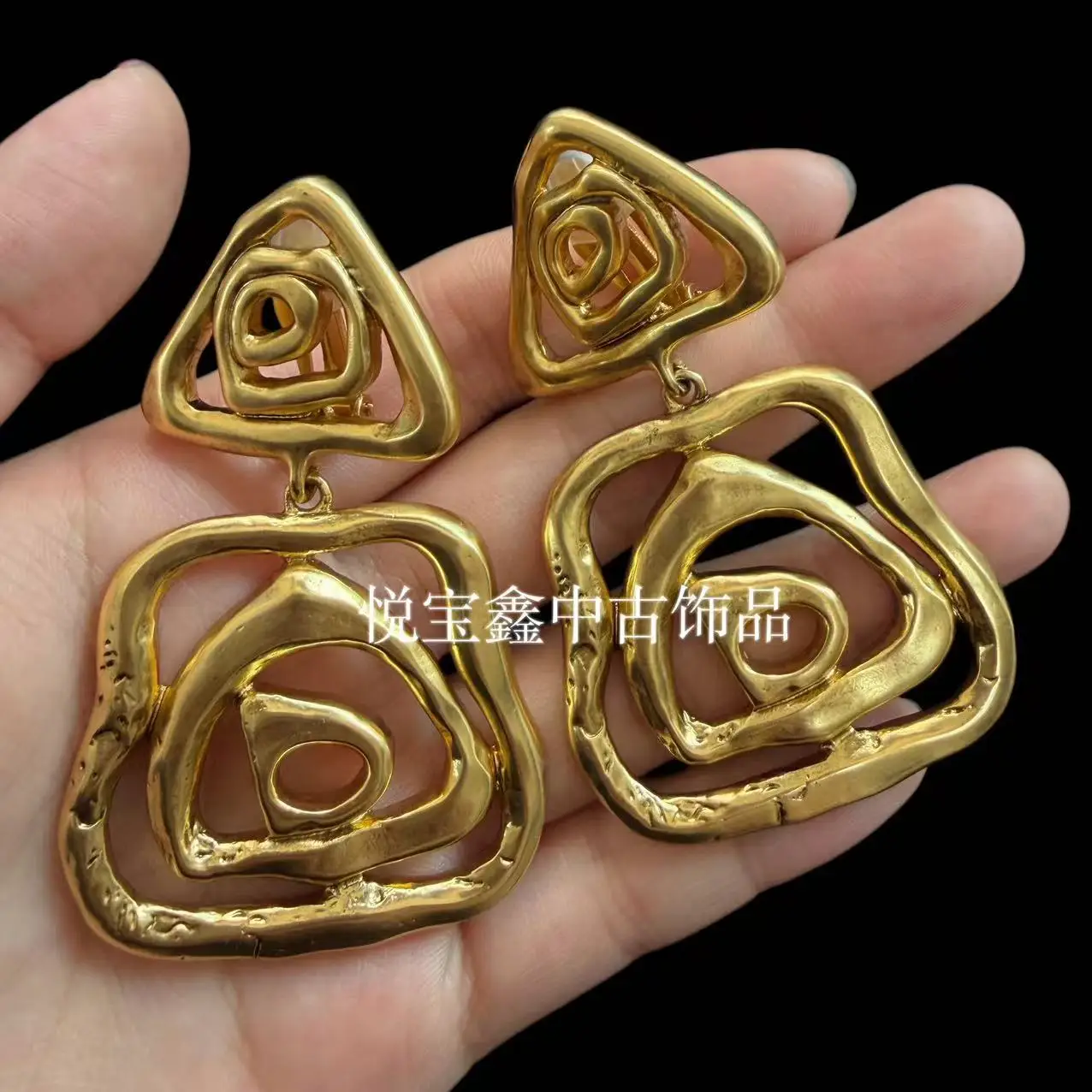 vintage metal plain gold  No pierced earring geometric winding ear clips versatile simple for women